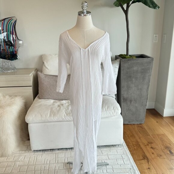 Monday Swimwear Tropea Linen Dress in White Size Small - Picture 5 of 9